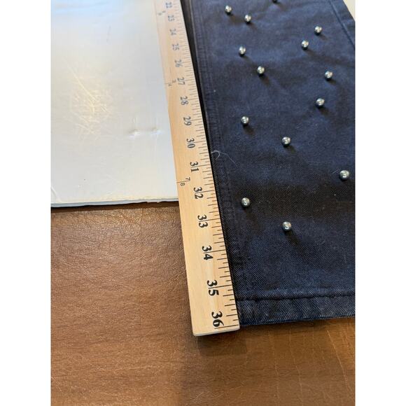 NWT Long Tall Sally Pearl Stud Skinny Jeans Black Denim 36” Inseam US 10 - Picture 8 of 9